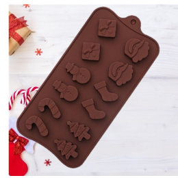 Форма силиконовая для шоколада "Конфеты новогодние"