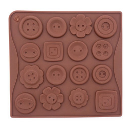 Форма силиконовая для  шоколада "Пуговки",  16 ячеек