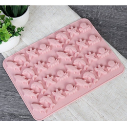 Форма силиконовая для  шоколада, "Морские обитатели",  32 ячейки