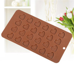 Форма силиконовая для шоколада "Ажурные сердечки"