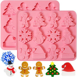 Форма силиконовая для шоколада "Новогодний набор", 12 ячеек