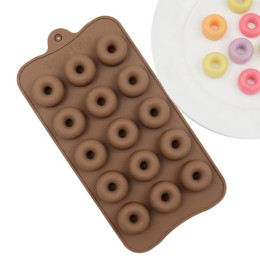 Форма силиконовая для шоколада "Пончик", 15 ячеек