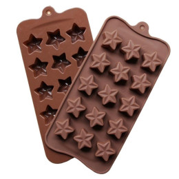 Форма силиконовая для шоколада "Звёзды", 15  ячеек