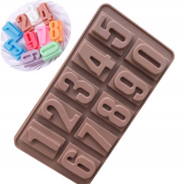 Форма силиконовая для шоколада "Цифры", 10 ячеек