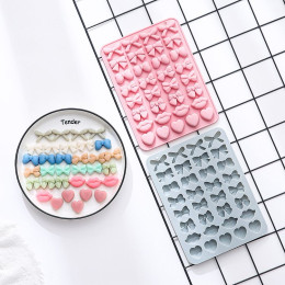 Форма силиконовая для шоколада «Бантики. Сердечки. Губы», 33 ячейки