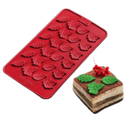 Силиконовый коврик для шоколада "Листочки", 24 ячейки