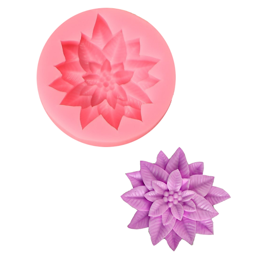 Молд силиконовый "Многолистник" 6,3х6,3х1,7 см - идеальный выбор для создания объемных украшений из мастики, марципана и шоколада