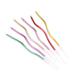 Свечи для торта  "Серпантин" коктейльные, разноцветные (6 шт)
