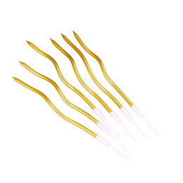 Свечи для торта "Серпантин" коктейльные, золото (6 шт)