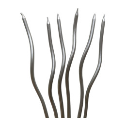 Свечи для торта "Серпантин" коктейльные, серебристые (6 шт)