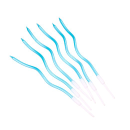 Свечи для торта витые "Серпантин" 6  шт, коктейльные, небесно-голубые