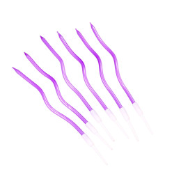 Свечи для торта витые "Серпантин" 6  шт, коктейльные, фиолетовые