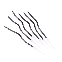 Свечи для торта витые "Серпантин" 6  шт, коктейльные, чёрные