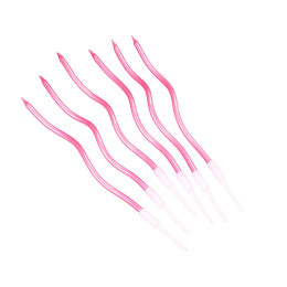 Свечи для торта витые "Серпантин" 6  шт, коктейльные, розовый блик