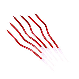 Свечи для торта витые "Серпантин" 6  шт, коктейльные, рубиновые