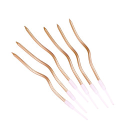 Свечи для торта витые "Серпантин" 6  шт, коктейльные, бронза