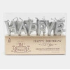 Набор свечей "Happy Birthday", буквы серебряные