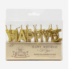 Набор свечей "Happy Birthday", буквы золотые