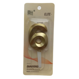 Свеча в торт "Цифра с гранью 6", золото