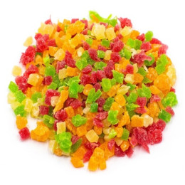 Ананас кубики микс 3-5 мм цветные (цукаты), 200 гр