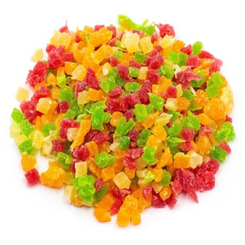 Ананас кубики микс 3-5 мм цветные (цукаты), 200 гр для самых вкусных куличей