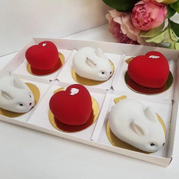 Форма силиконовая для муссовых десертов "Кролики 6 в 1"