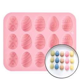 Форма силиконовая для шоколада "Кружевные яички", 15 ячеек