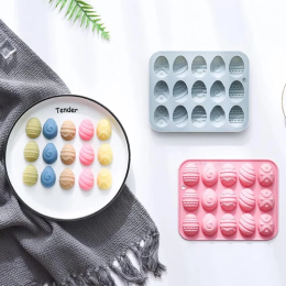 Форма силиконовая для шоколада "Кружевные яички", 15 ячеек