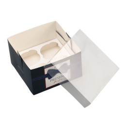 Коробка под 4 капкейка с прозрачной крышкой, "Мужской подарок", 16 × 16 × 10 см