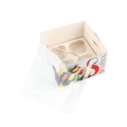 Коробка для капкейка «8 Марта», 16 × 16 × 10 см  