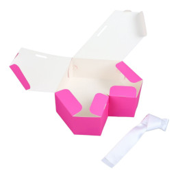 Коробка сборная "Сердце" 17 х 17 х 6 см, розовая