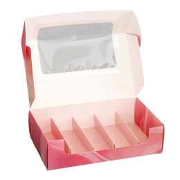 Коробка под 5 эклеров , "Тюльпаны", 25,2 х 15 х 6,6 см