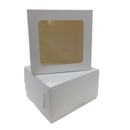 Коробка для бенто торта белая с окном