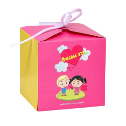 Коробка складная "Любовь это…", розовая, 10 х 10 х 10 см