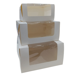 Коробка складная с переходным окном белая