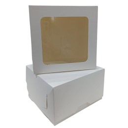 Коробка складная с окном белая для макси бенто