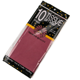 Бумага упаковочная тишью Бордовая, 10 листов (лист 55х60 см)