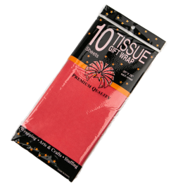 Бумага упаковочная тишью Красная, 10 листов (лист 55х60 см)