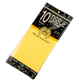Бумага упаковочная тишью Жёлтая, 10 листов (лист 55х60 см)