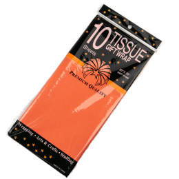 Бумага упаковочная тишью Оранжевая, 10 листов (лист 55х60 см)