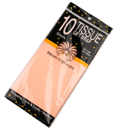 Бумага упаковочная тишью Персиковая, 10 листов (лист 55х60 см)