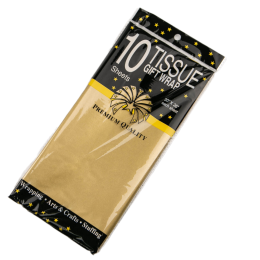 Бумага упаковочная тишью Золотая, 10 листов (лист 55х60 см)