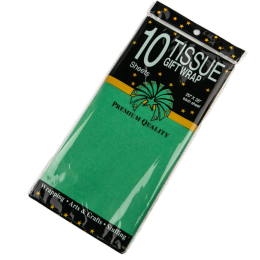 Бумага упаковочная тишью Зеленая, 10 листов (лист 55х60 см)