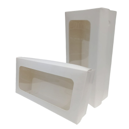 Коробка с вклеенным окном Белая (11х21х5,5 см)