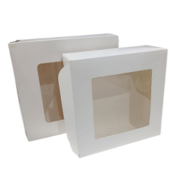 Коробка складная с окном белая, 20 х 20 х 7 см