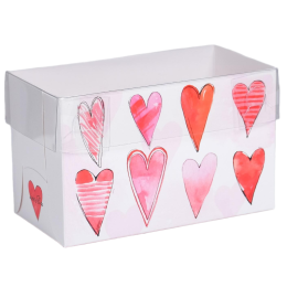 Коробка на 2 капкейка «Любви» (16×8×10 см)