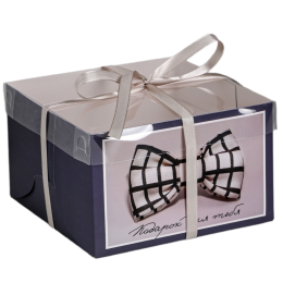 Коробка на 4 капкейка «Подарок для тебя» (16×16×10 см)