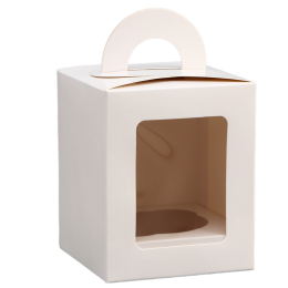 Коробка для 1 капкейка белая (9,2х9,2х11,1 см)