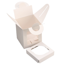 Коробка для 1 капкейка белая (9,2х9,2х11,1 см)