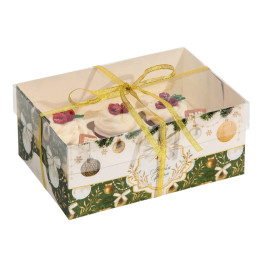 Коробка для 6 капкейков «Бело-золотой» (23×16×10 см)